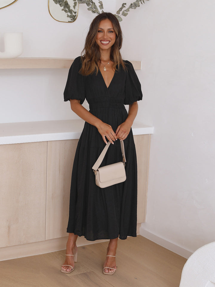 Bethany - Puff Sleeves Maxi Dress