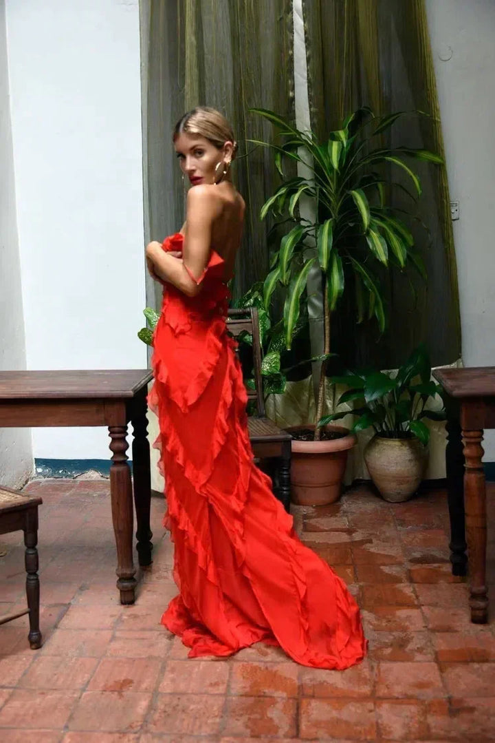 Zara - Ruffled Maxi Dress