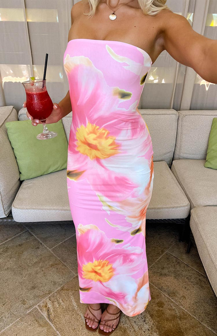 Arizona - Floral Mesh Maxi Dress