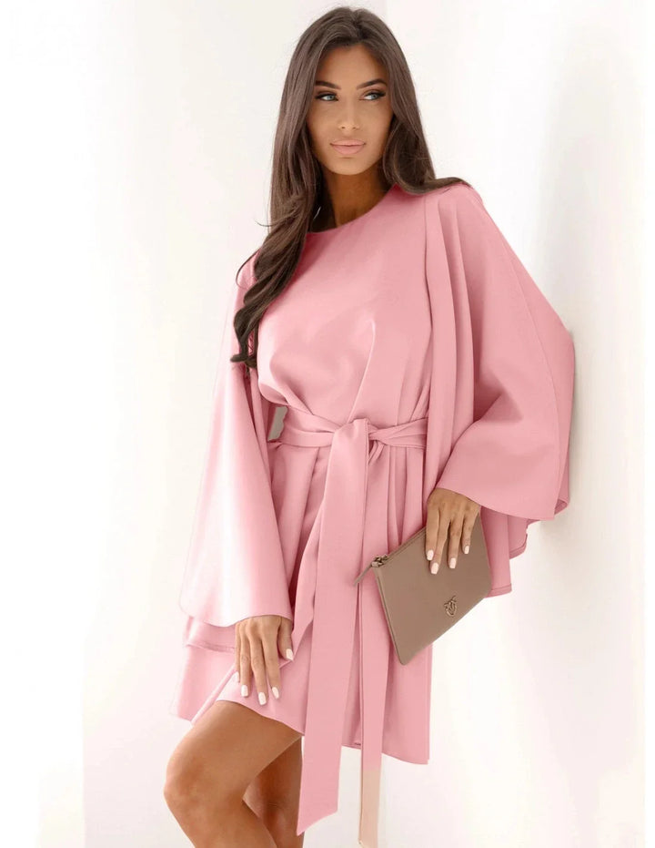 Cora - Elegant Solid Long-Sleeve Dress