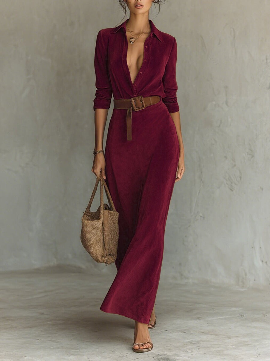 Aurelia | Belted Suede Dress